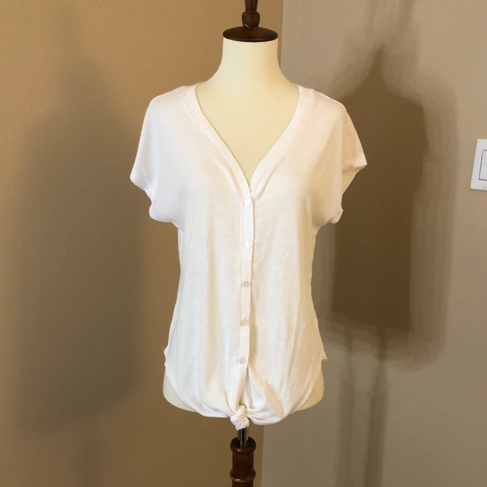 Good Luck Gem ribbed button up